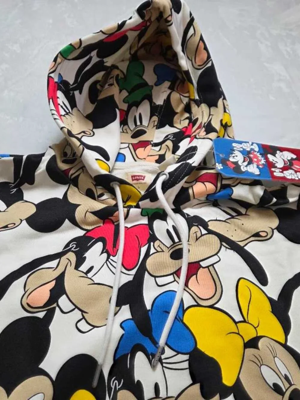 New L Levi's x Disney colab Mickey Mouse all over hoodie
